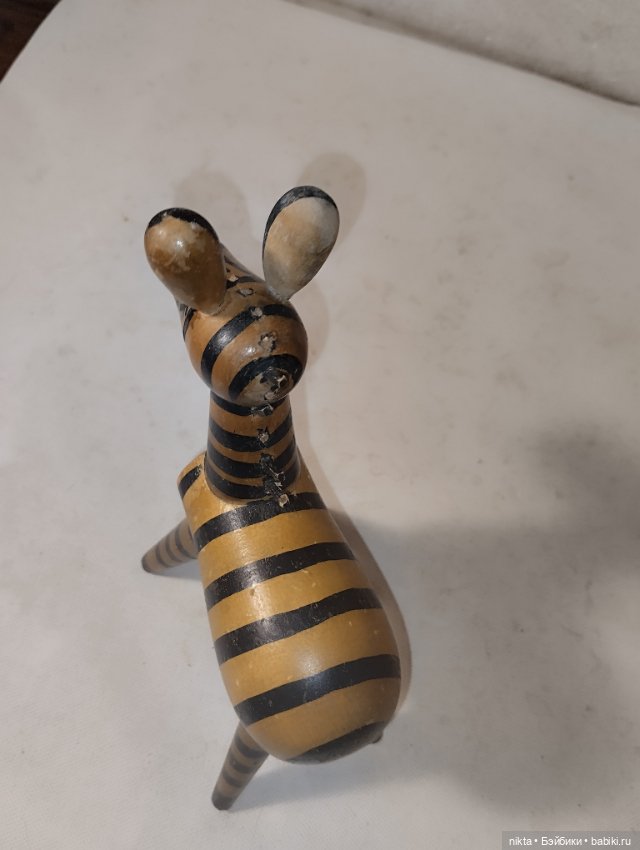 Деревянная игрушка СССР Зебра Из серии Ленинградский зоопарк (фото 6)