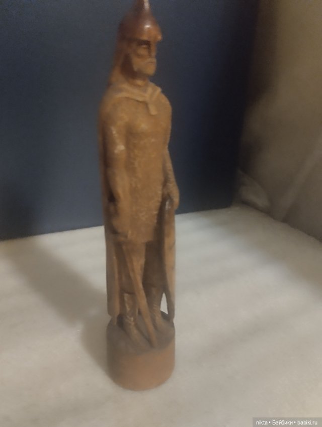 Витязь, богатырь Резная деревянная фигурка СССР Ручная работа