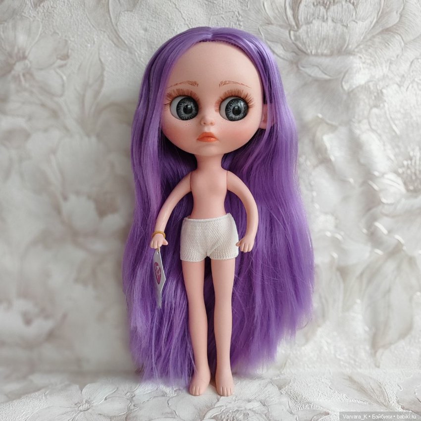Berjuan кукла Biggers, без одежды, сиреневые волосы УЦЕНКА, 32 см