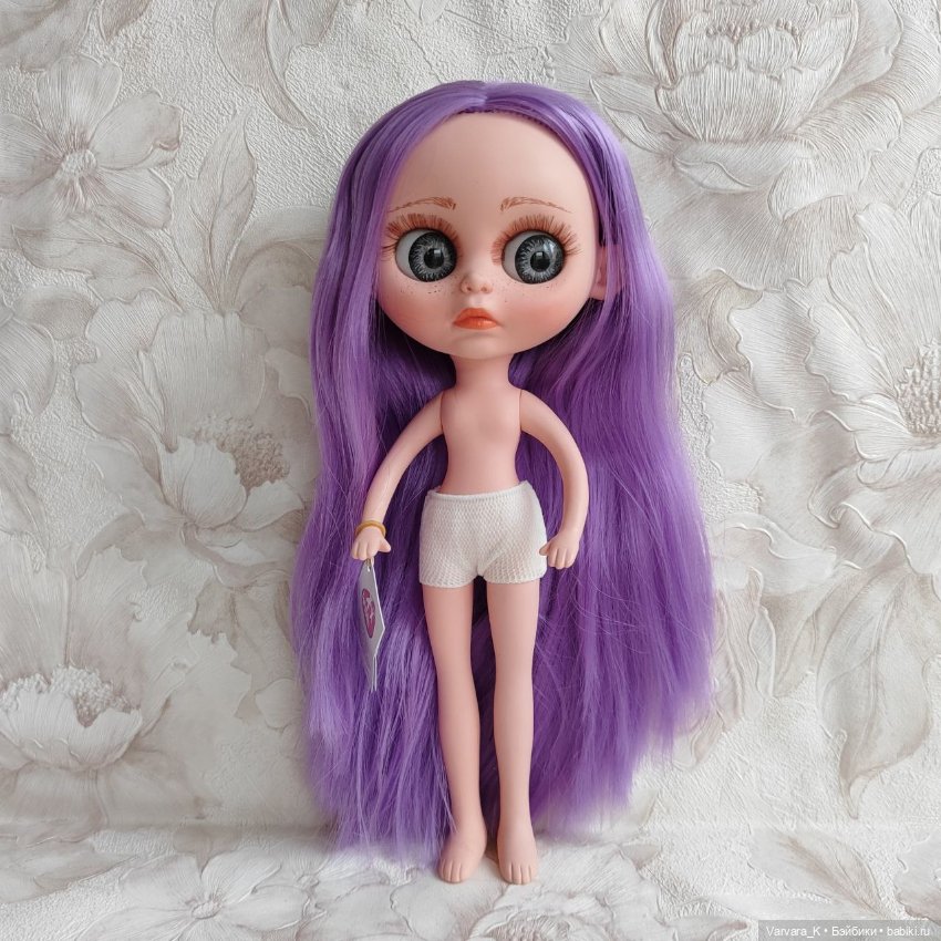 Berjuan кукла Biggers, без одежды, сиреневые волосы УЦЕНКА, 32 см