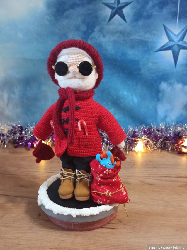 Вязаный Дедушка Мороз — Авторские куклы