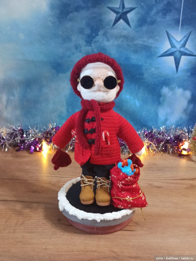 Вязаный Дедушка Мороз — Авторские куклы (фото 2)