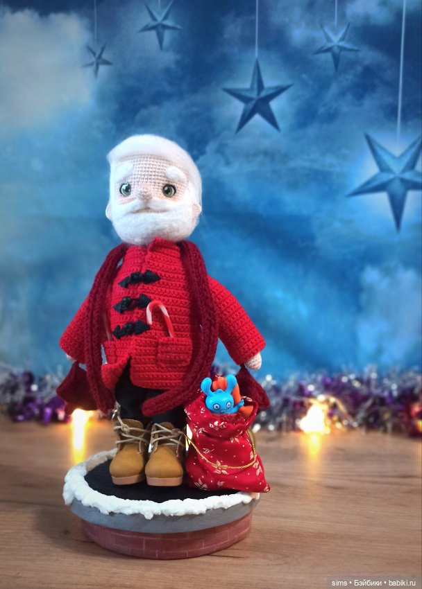 Вязаный Дедушка Мороз — Авторские куклы (фото 5)