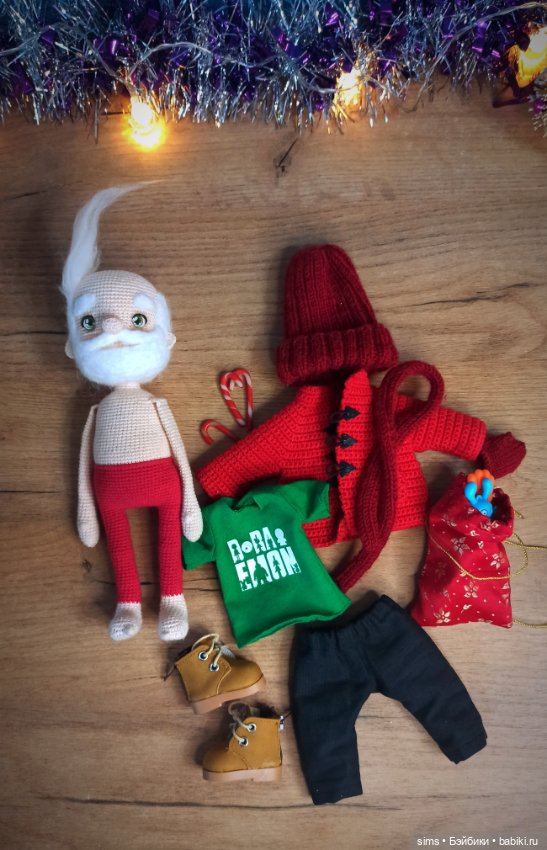 Вязаный Дедушка Мороз — Авторские куклы (фото 8)