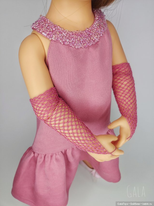 Одежда для Готц и Сой Ту от Паола Рейна. Платье и митенки (фото 5)