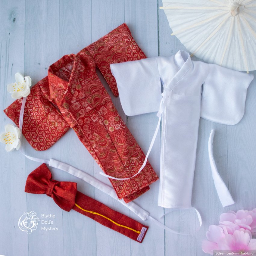 Кимоно красное для куклы — Одежда для кукол (фото 5)