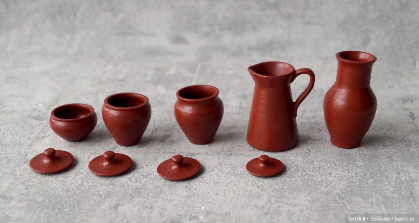 Набор "глиняной" посуды (масштаб 1:6) (фото 9)