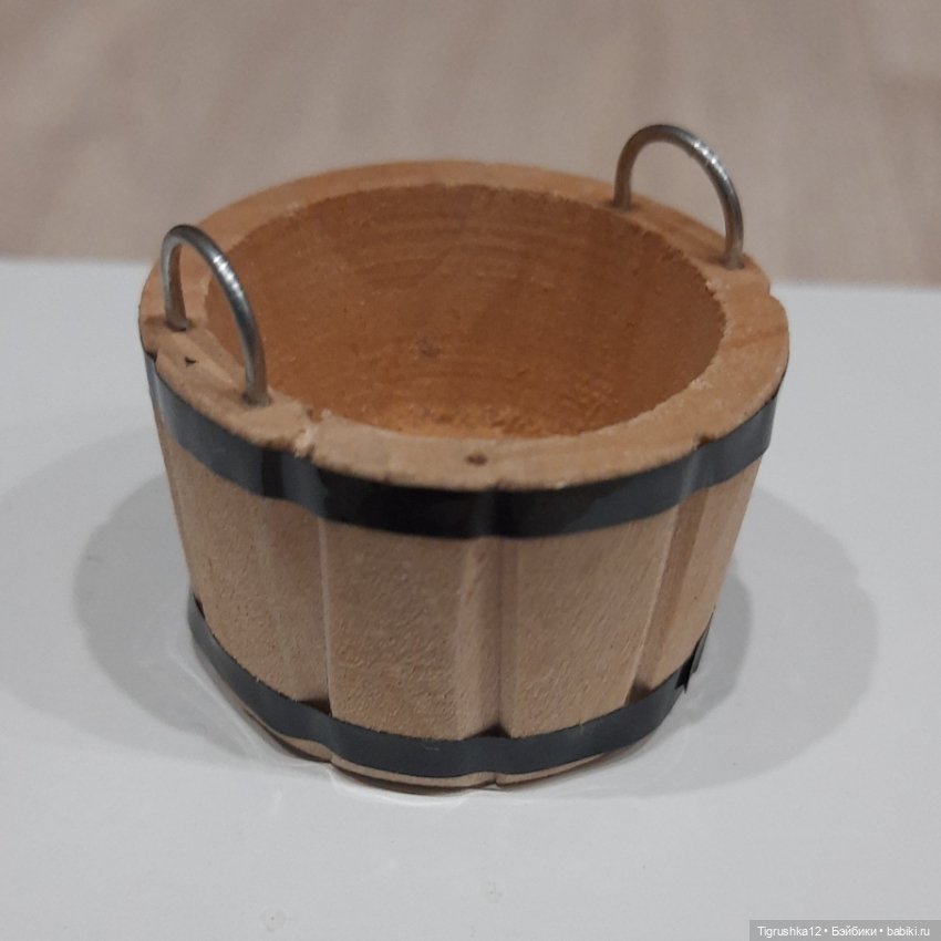 Деревянная кадка — Миниатюра для кукол (фото 3)