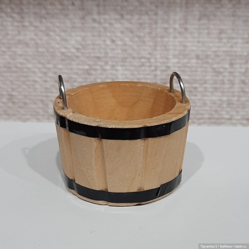 Деревянная кадка — Миниатюра для кукол