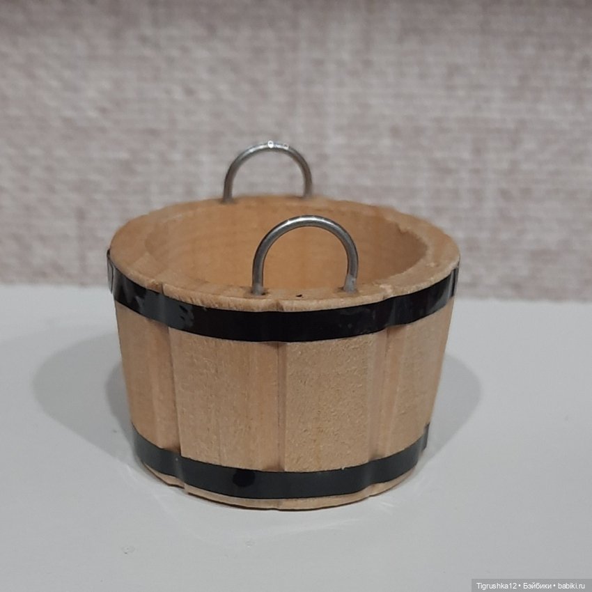 Деревянная кадка — Миниатюра для кукол (фото 2)