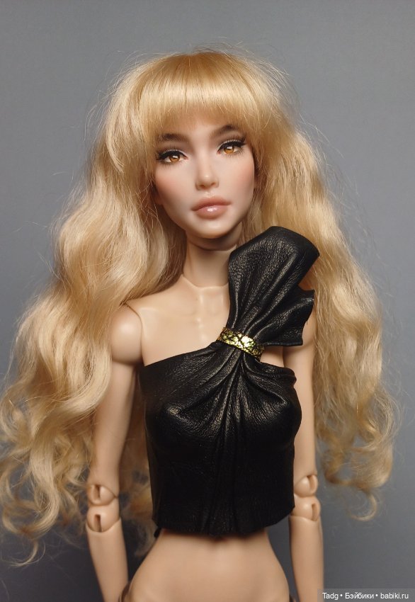 Корсет из чёрной кожи — Одежда для BJD