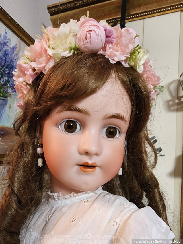 Большая антикварная девочка весна Симон Хальбик, 73 см (фото 6)