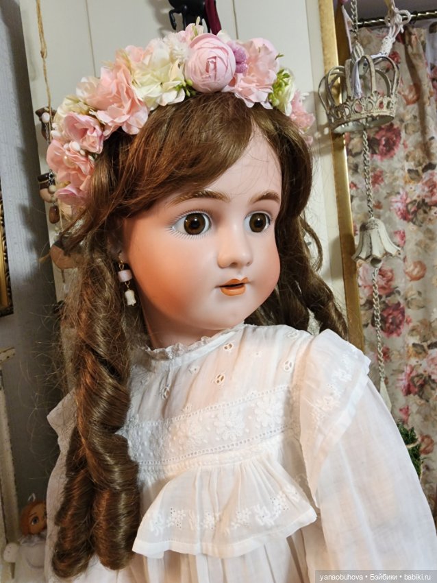 Большая антикварная девочка весна Симон Хальбик, 73 см (фото 10)