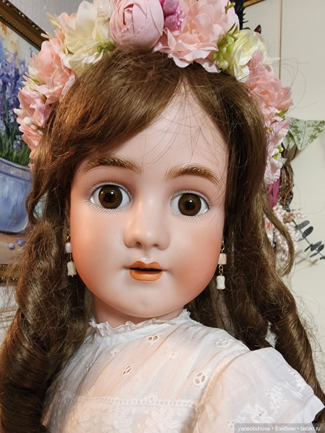 Большая антикварная девочка весна Симон Хальбик, 73 см (фото 5)