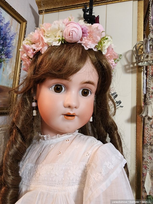 Большая антикварная девочка весна Симон Хальбик, 73 см (фото 3)