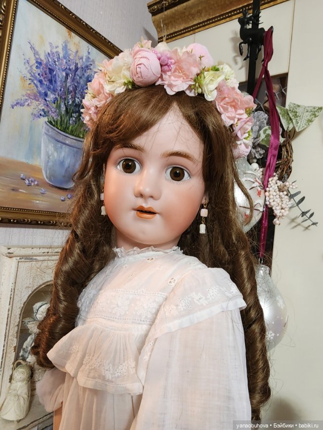 Большая антикварная девочка весна Симон Хальбик, 73 см (фото 2)