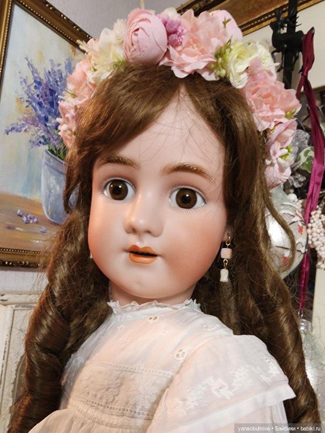 Большая антикварная девочка весна Симон Хальбик, 73 см (фото 7)