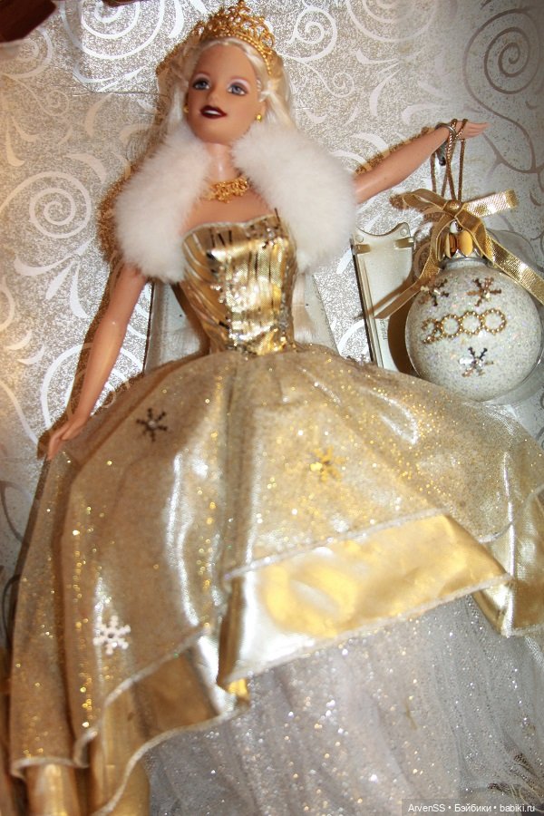 Винтажная Barbie Holiday Celebration Special Edition 2000 Doll Millennium Glass Ornament (фото 6)