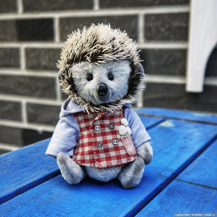 Ëжик тедди в клетчатой курточке (фото 4)