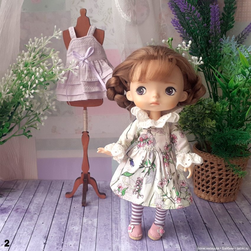 Нарядные комплекты одежды для кукол Монст/ Xiaomi Monst Doll Платье Фартук Колготки (фото 6)