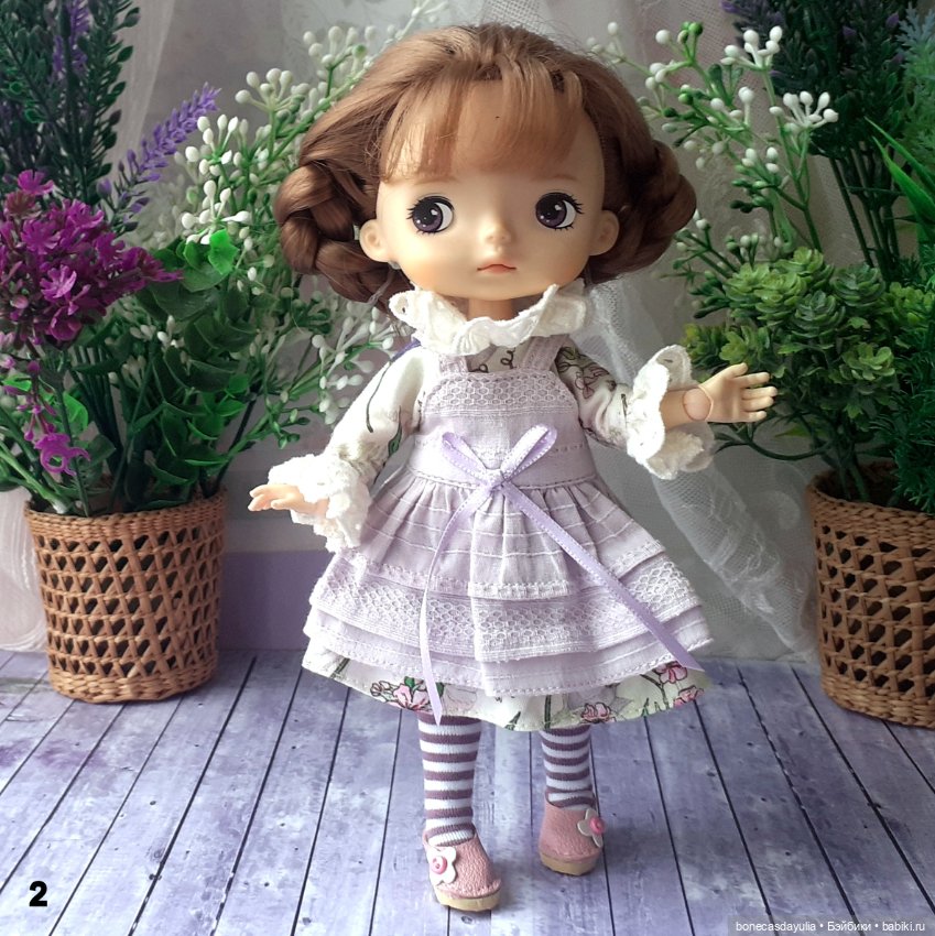 Нарядные комплекты одежды для кукол Монст/ Xiaomi Monst Doll Платье Фартук Колготки (фото 5)