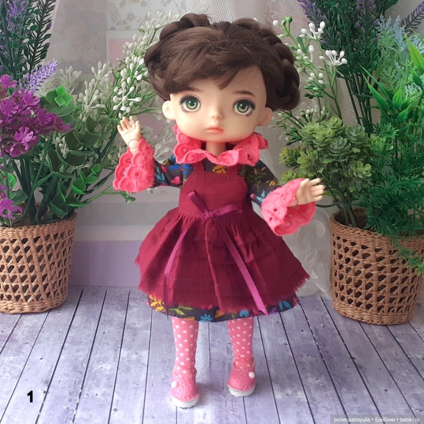 Нарядные комплекты одежды для кукол Монст/ Xiaomi Monst Doll Платье Фартук Колготки (фото 2)