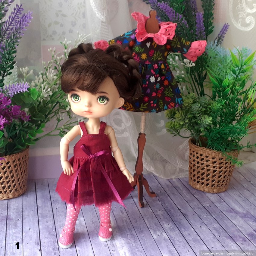 Нарядные комплекты одежды для кукол Монст/ Xiaomi Monst Doll Платье Фартук Колготки (фото 4)