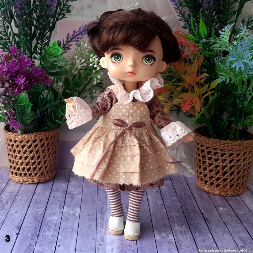 Нарядные комплекты одежды для кукол Монст/ Xiaomi Monst Doll Платье Фартук Колготки (фото 8)