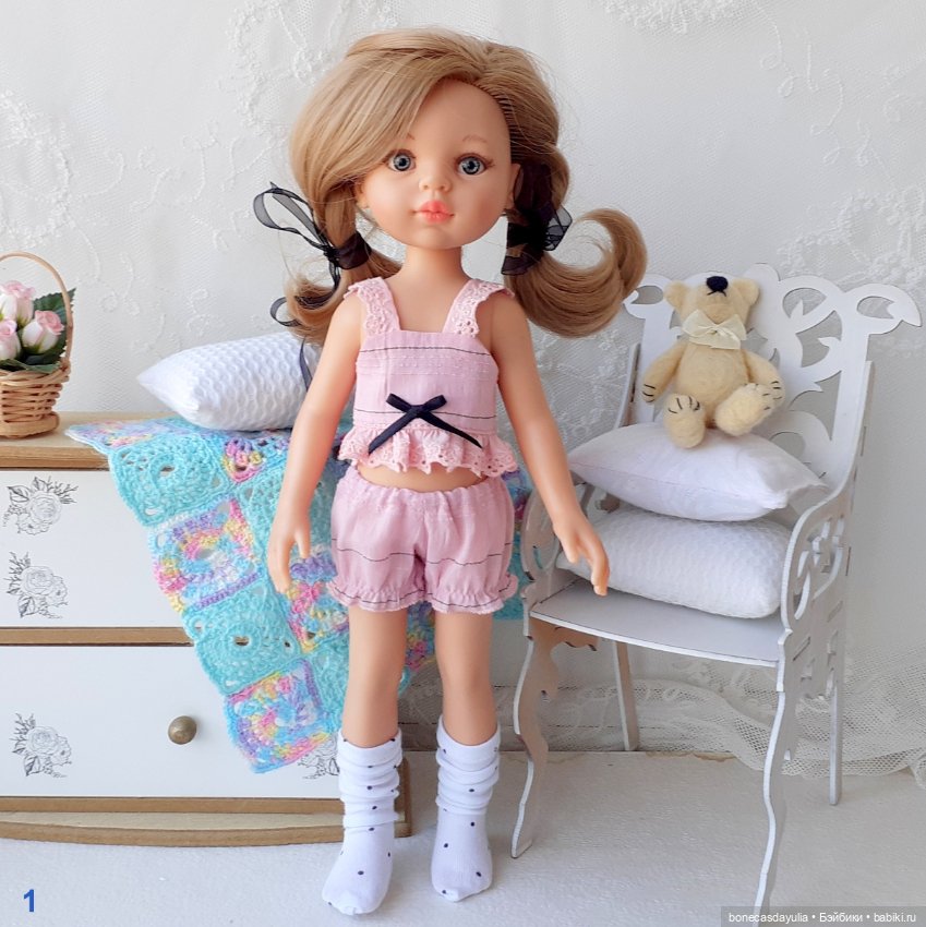 Нижнее белье Легкие пижамки для куклы Паола Рейна 2 предмета Paola Reina (фото 3)