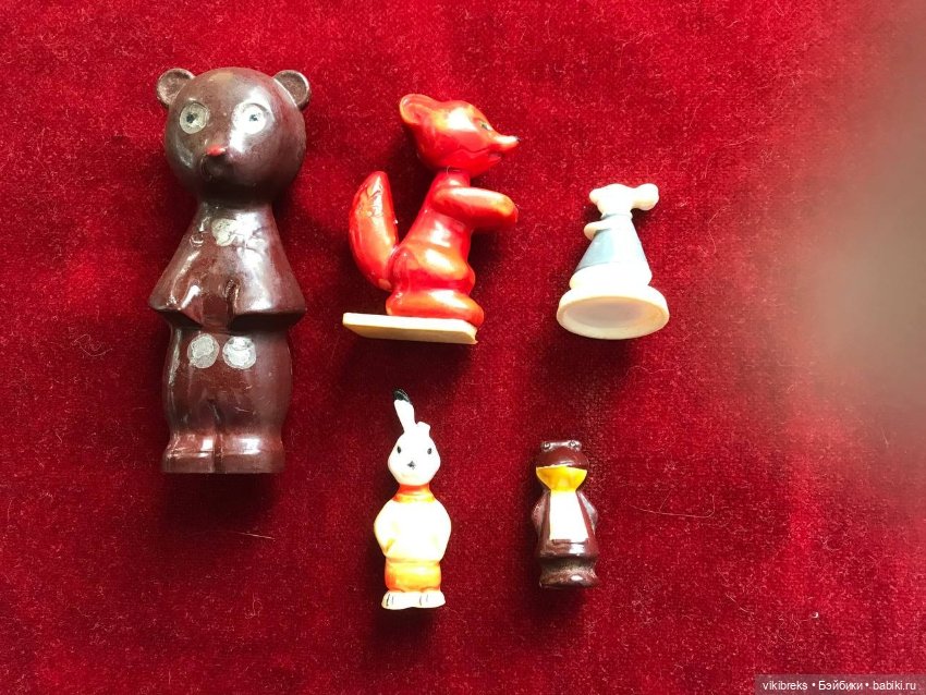 Набор кукол-игрушек из колкого пластика "Теремок", г. Тамбов, СССР