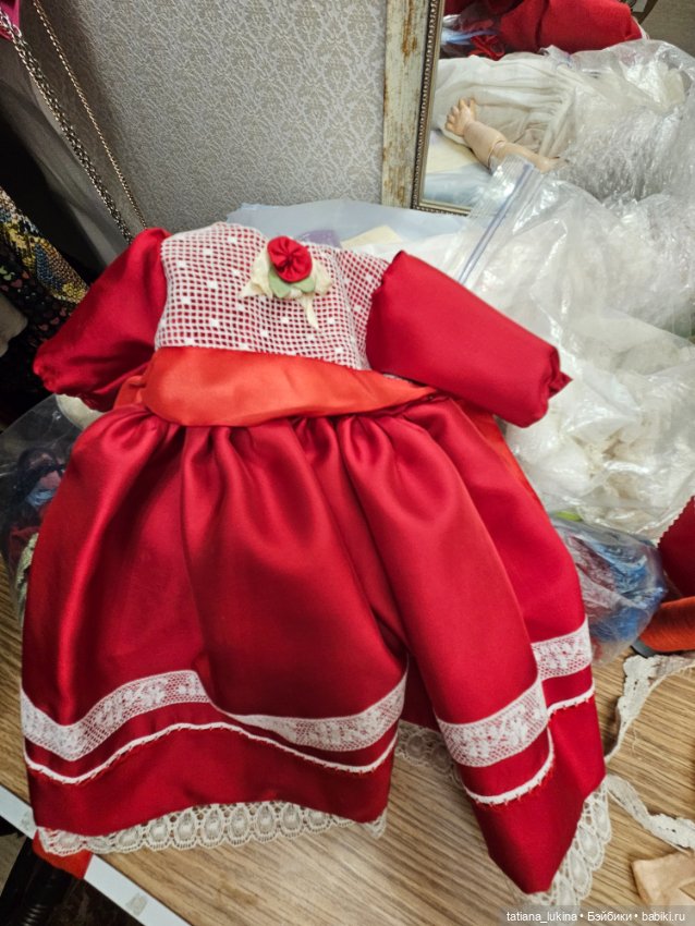 Платье для антикварной куклы ростом 55см (фото 2)