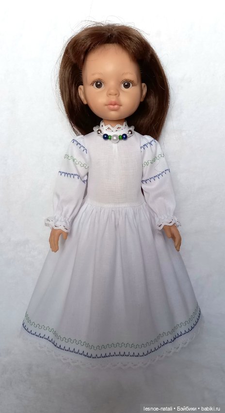 Русский народный костюм для Паолы Рейна синий (фото 6)