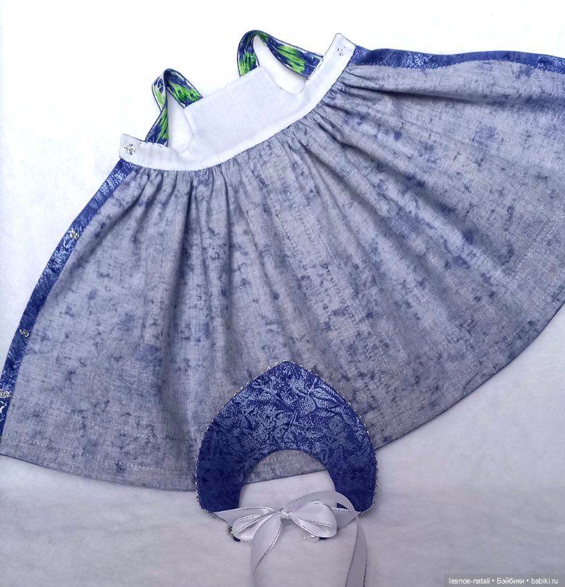 Русский народный костюм для Паолы Рейна синий (фото 7)