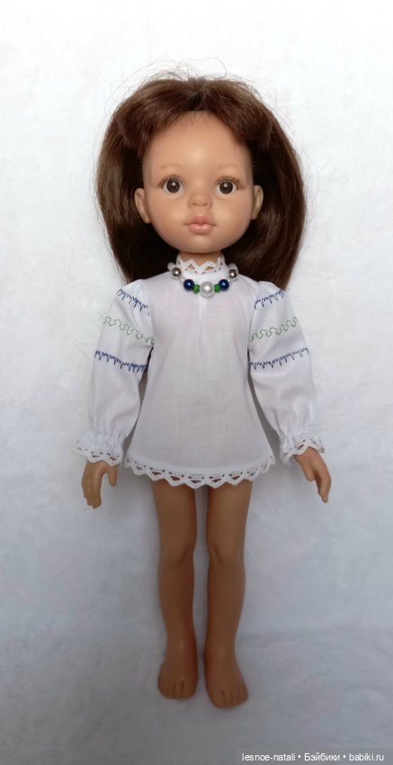 Русский народный костюм для Паолы Рейна синий (фото 5)