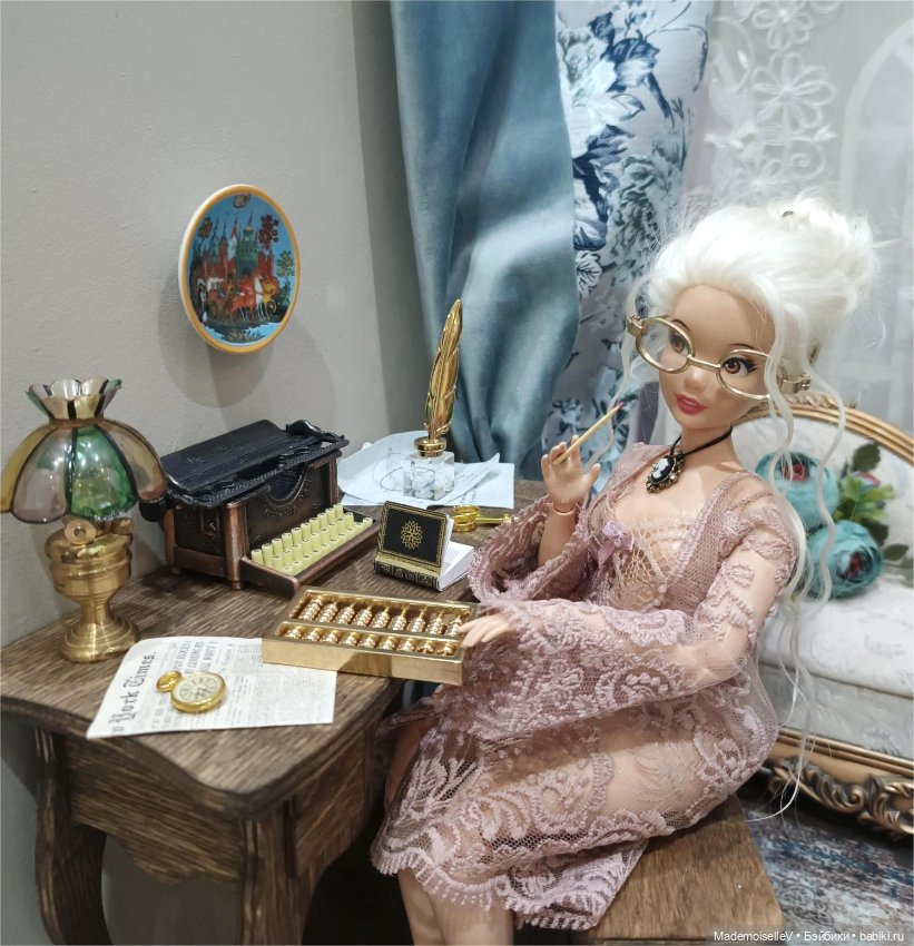 Счеты, латунь — Миниатюра для кукол (фото 2)