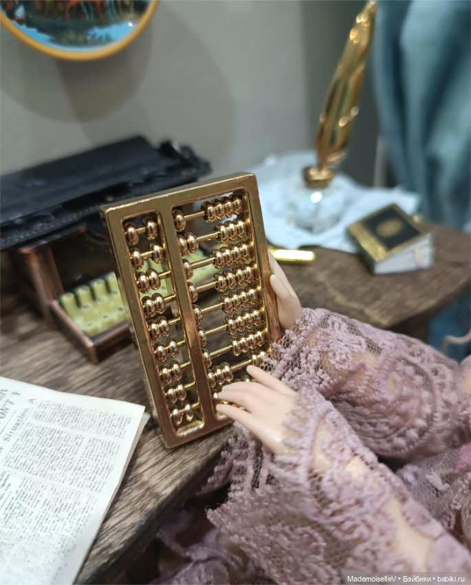 Счеты, латунь — Миниатюра для кукол (фото 5)