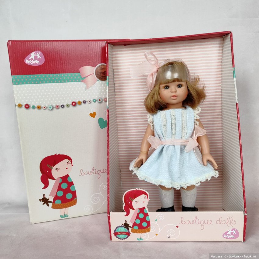 Berjuan, кукла София блондинка с каре , 32 см, голубое платье (фото 10)