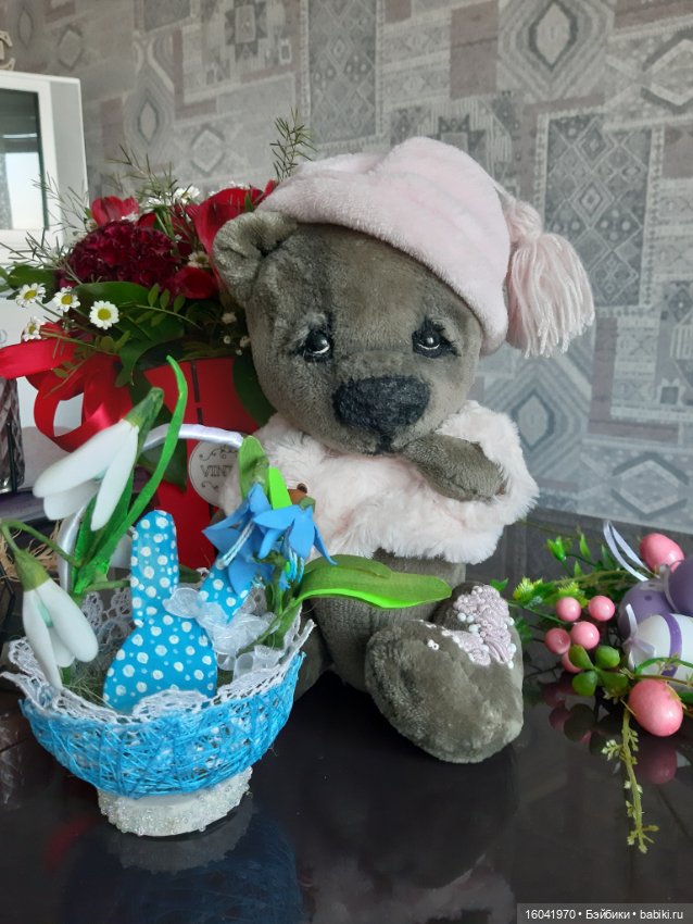 Авторский мишка с вышивкой (фото 6)
