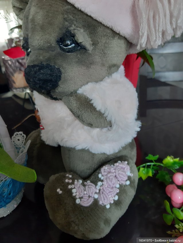 Авторский мишка с вышивкой (фото 7)