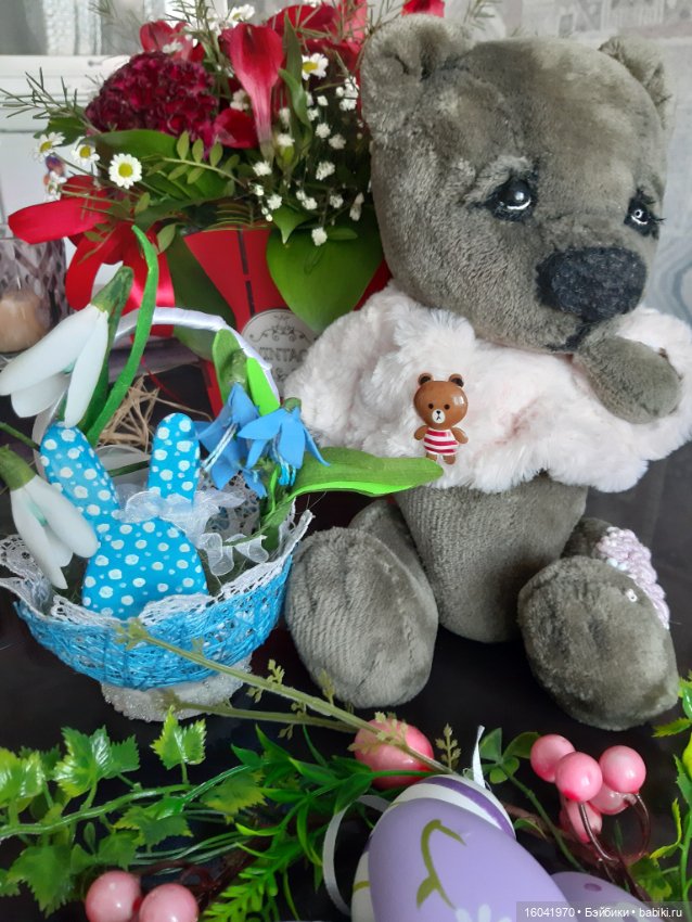 Авторский мишка с вышивкой (фото 8)