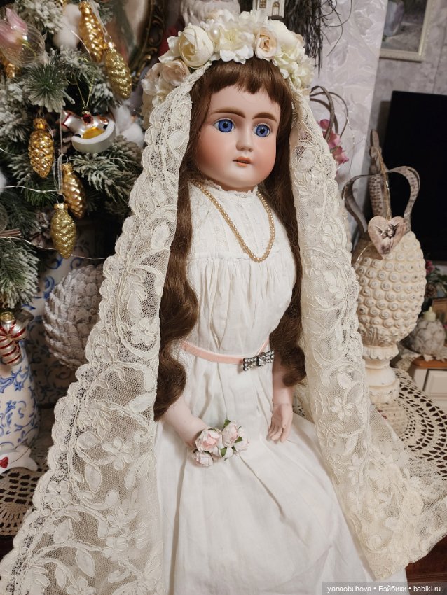 Очень рослая антикварная кукла Альт Бек Готшальк, рост 70 см