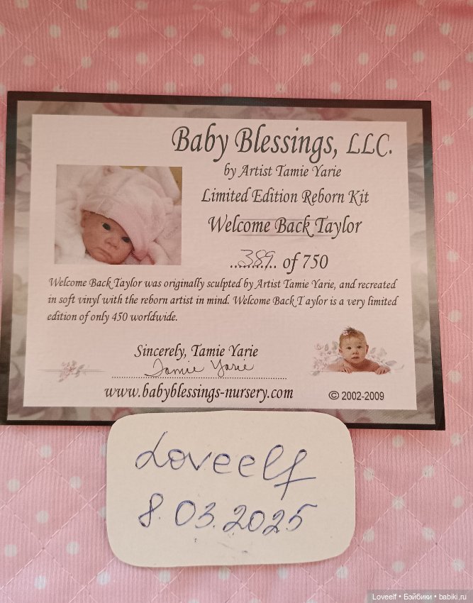 Welcome Back Taylor reborn kit by Tamie Yarie (фото 4)