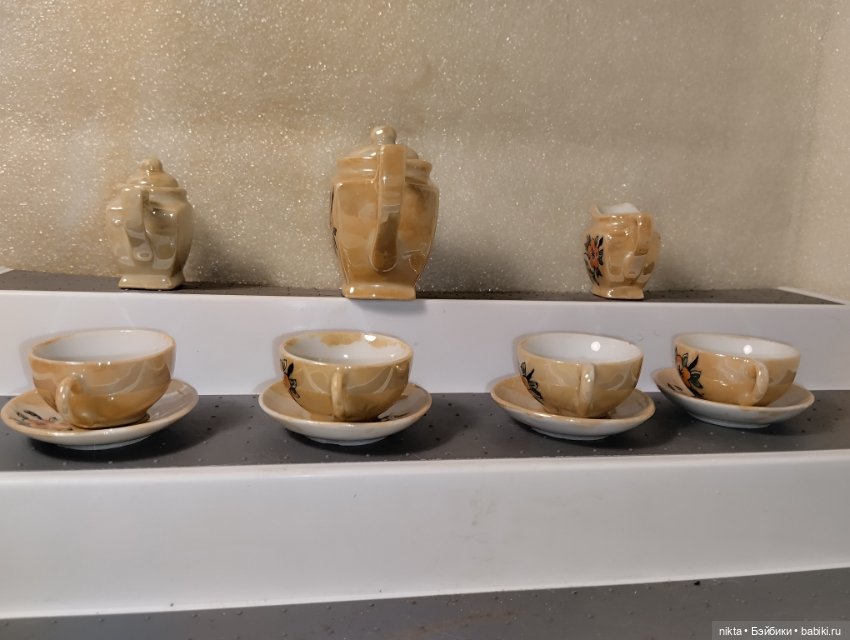 Фарфоровый сервиз мини, кукольный Япония (фото 5)