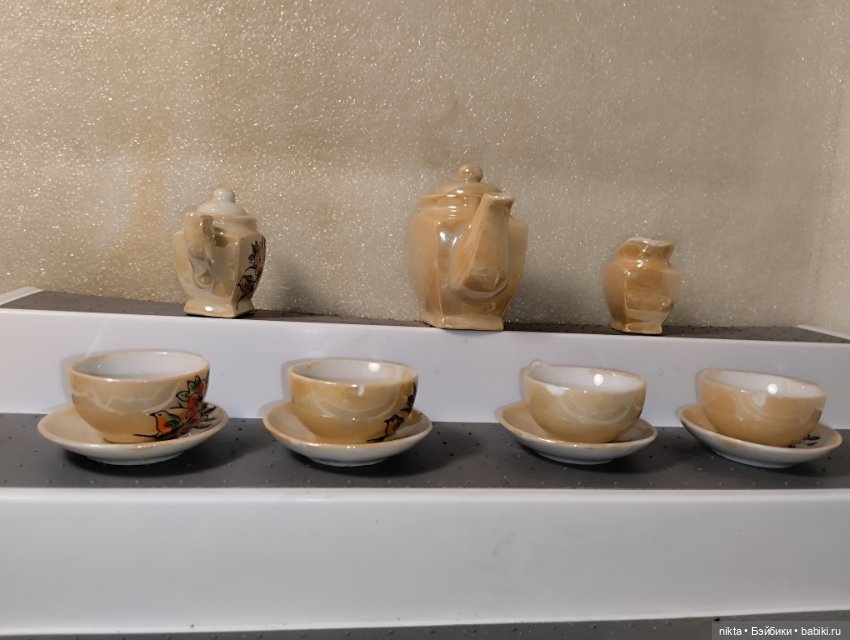 Фарфоровый сервиз мини, кукольный Япония (фото 3)