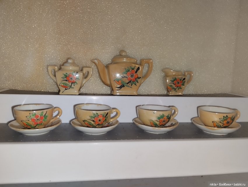 Фарфоровый сервиз мини, кукольный Япония