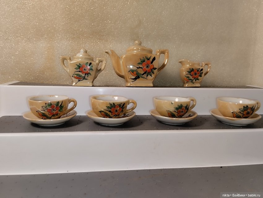 Фарфоровый сервиз мини, кукольный Япония (фото 2)