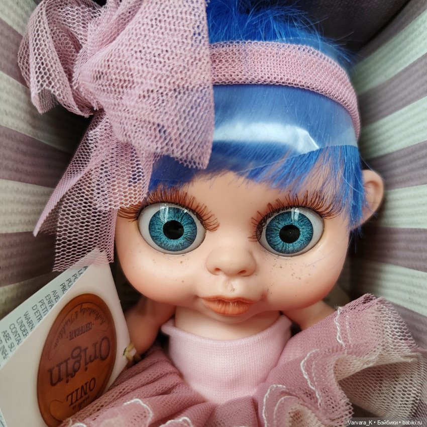 Berjuan BABY BIGGERS кукла - пупс малыш Бигуэр, сиреневые волосы, 14 см (фото 3)