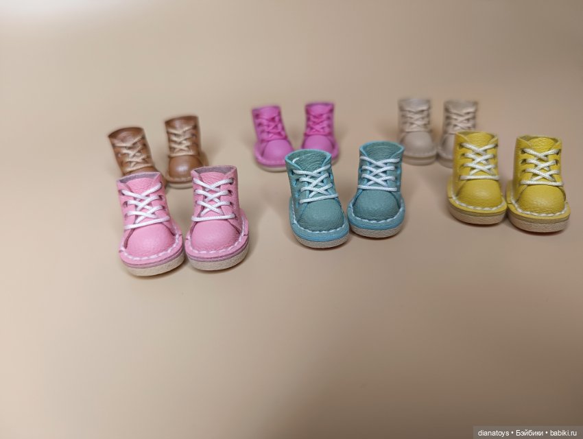 Ботиночки для кукол, размер 2.5*1.1 см, натуральная кожа