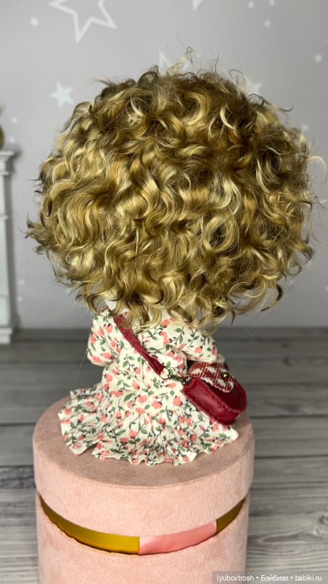 Парик натуральный для BJD1/6 Q-baby, обхват головы 25см