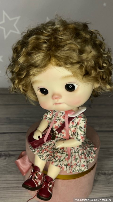 Парик натуральный для BJD1/6 Q-baby, обхват головы 25см